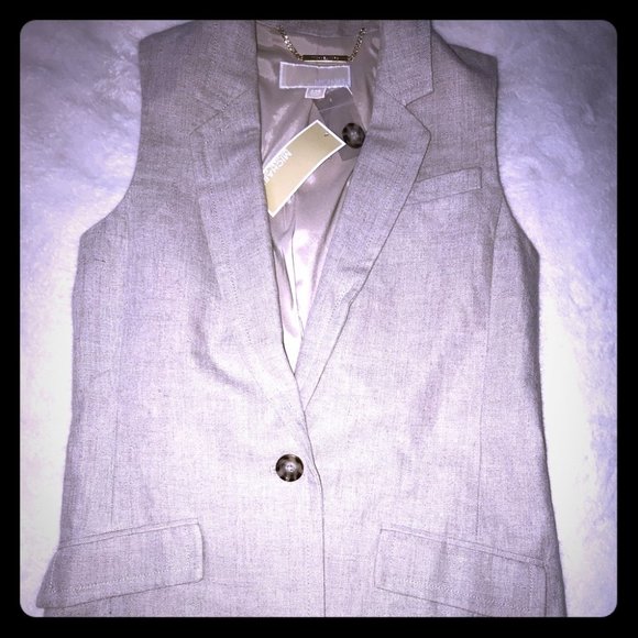 BNWT Michael Kors XXS Large Linen Dressy Vest - Picture 3 of 8